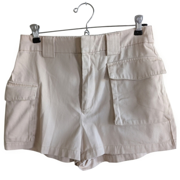 Aritzia TNA Cargo Unbelted 3" Short High-waisted Cargo Shorts Flax Beige Women M - Picture 2 of 11